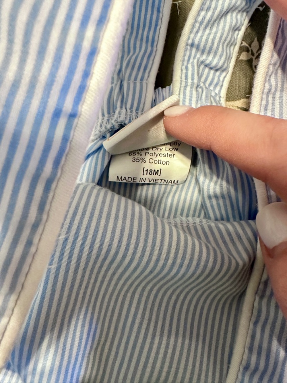 Stitchy Fish Blue & White Pinstripe Baby Bubble Romper - Picture 4 of 5